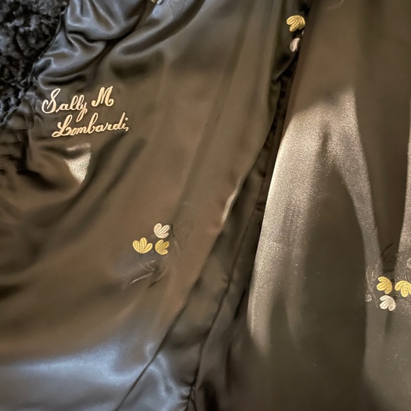 Vintage 1950’s Curly Lamb Black Coat w fur collar - Picture 4 of 4